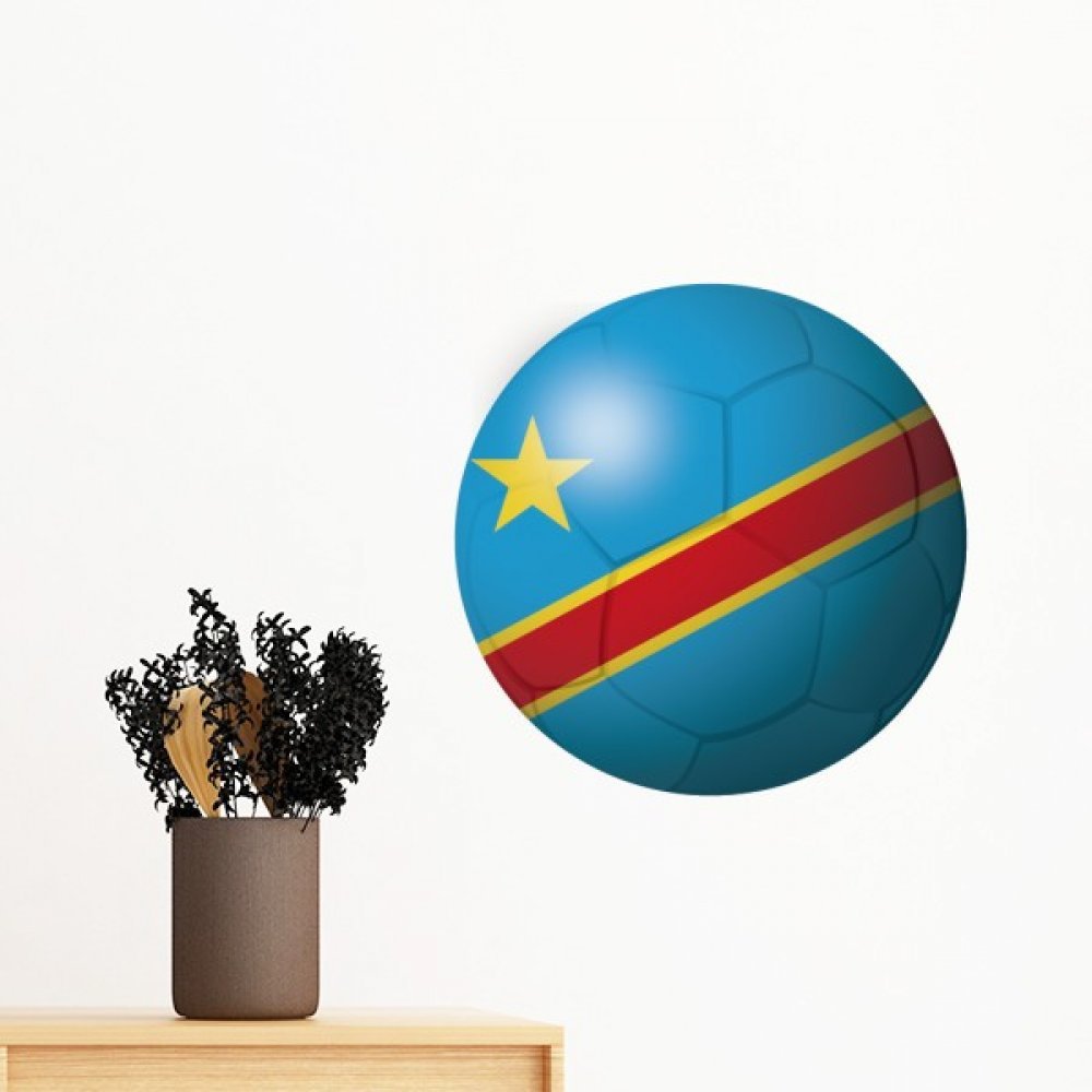 Sticker foot drapeau Congo pour décorer une chambre d'ado ou salon de supporter