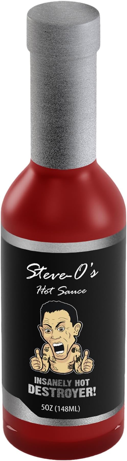 Steve-O's Destroyer Hot Sauce | Extreme Heat with Garlic, Scorpion, Naga Jolokia & Carolina Reaper Peppers | Spicy Sauce for Tacos, BBQ, Potatoes & Veggies | 5 fl oz