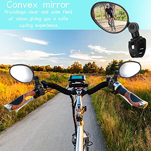 Espejo retrovisor de bicicleta de gran angular y material acrílico duradero para manillares 6