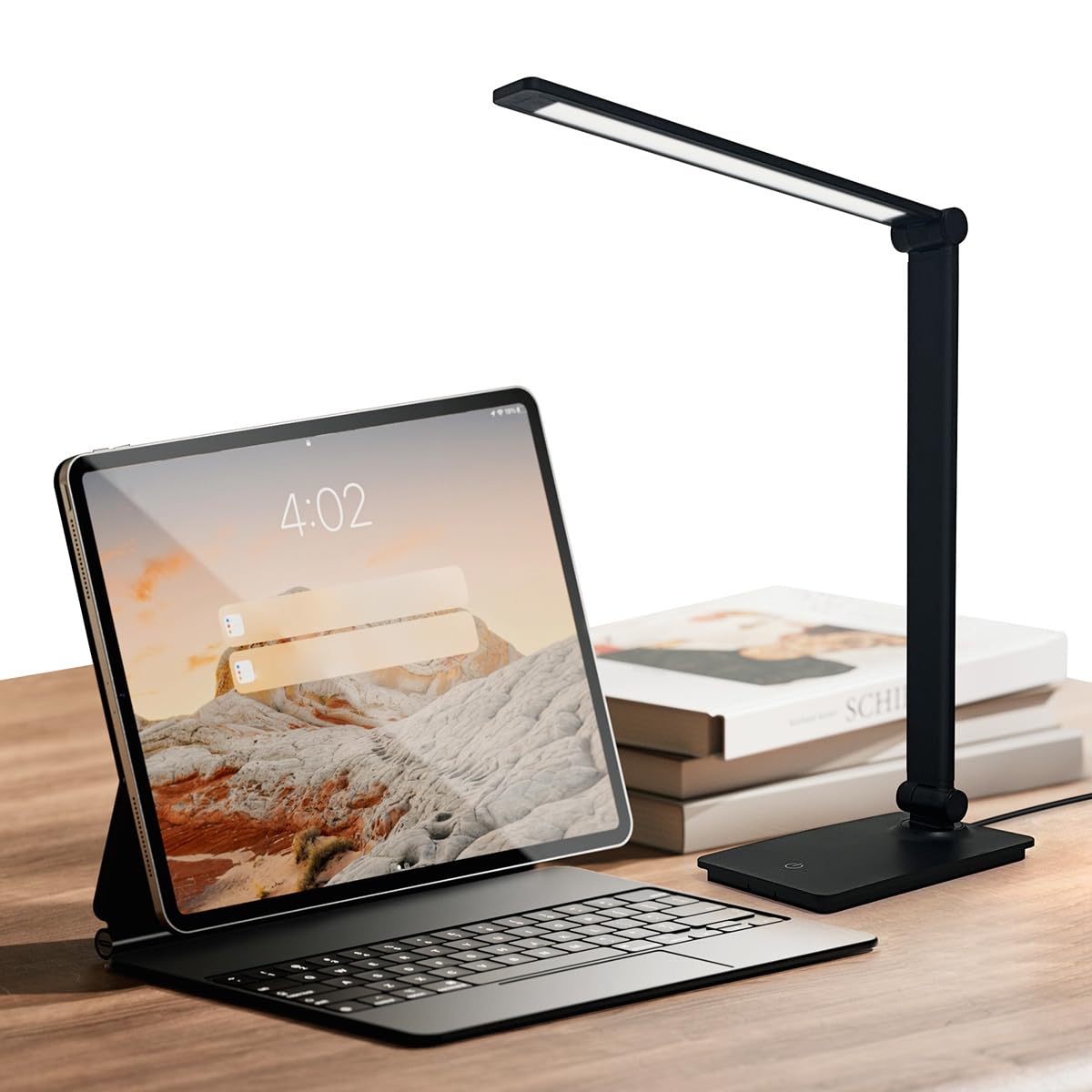 Desk Lamp, LUJOLUMIN Desk Light, Dimmable Reading Lamp,CRI>90, 700 Lumen, 3 Brightness Levels, Touch Control, LED Foldable Led Lamp for Kids, Working,