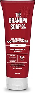 The Grandpa Soap Company Purifying Rose Clay Conditioner - Lift Impurities While Nourishing Hair, With Rose Clay, Shea Butter & Avocado Oil, Vegan, Sulfates and Parabens Free, 8 Fl Oz