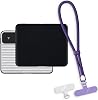 2-in-1 Protective Case and Wrist Strap Compatible with ZTE F50 Pro MU3356 Mini 5G Router Wi-Fi 6 Phone Cover with Detachable Lanyard Anti-Slip Anti-lost Grip Handle Black+Purple