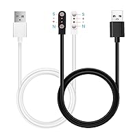 Vista 1 de Compatible con cargador de reloj inteligente ROHS, 2 pines/2 unidades [modelo A + modelo B, un ajuste] Cable de carga USB magnético de 0.157