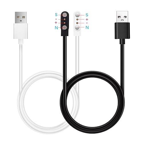 Compatible con cargador de reloj inteligente ROHS, 2 pines2 unidades modelo A + modelo B, un ajuste Cable de carga USB magnético de 0.157 pulgadas