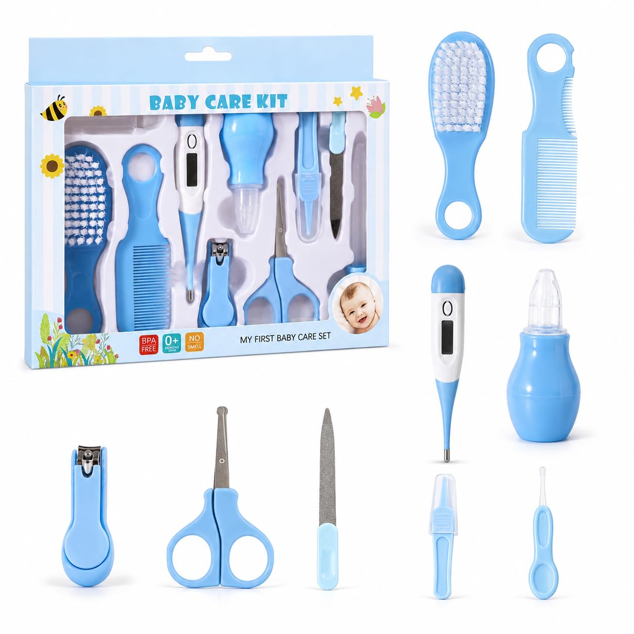 puji 10-in-1 baby grooming & healthcare kit for newborns – infant nail, hair, ear & nose care set with essential nursery accessories for babies & toddlers