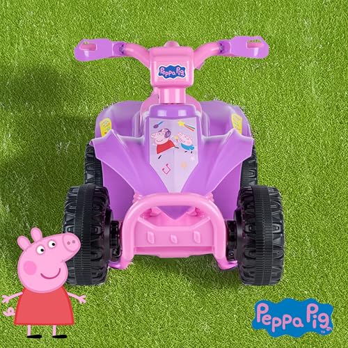 Image of Peppa Pig - 6V Kids Ride-On ATV with Rechargeable Battery and Reverse Drive
