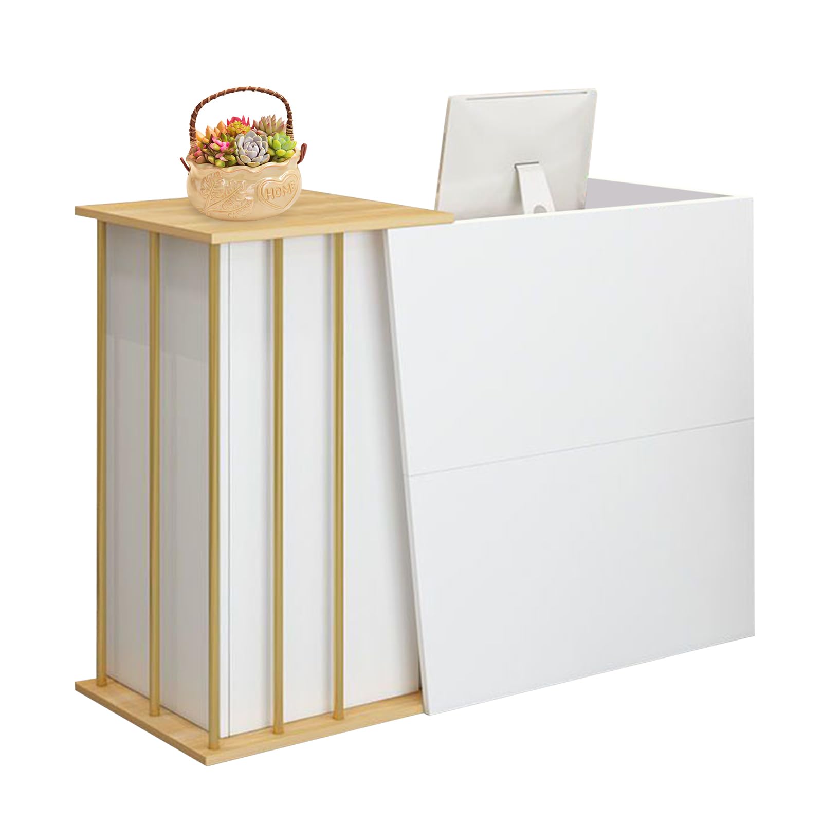 Table de réception pour commerce et entreprise, meuble de caisse avec tiroir verrouillable