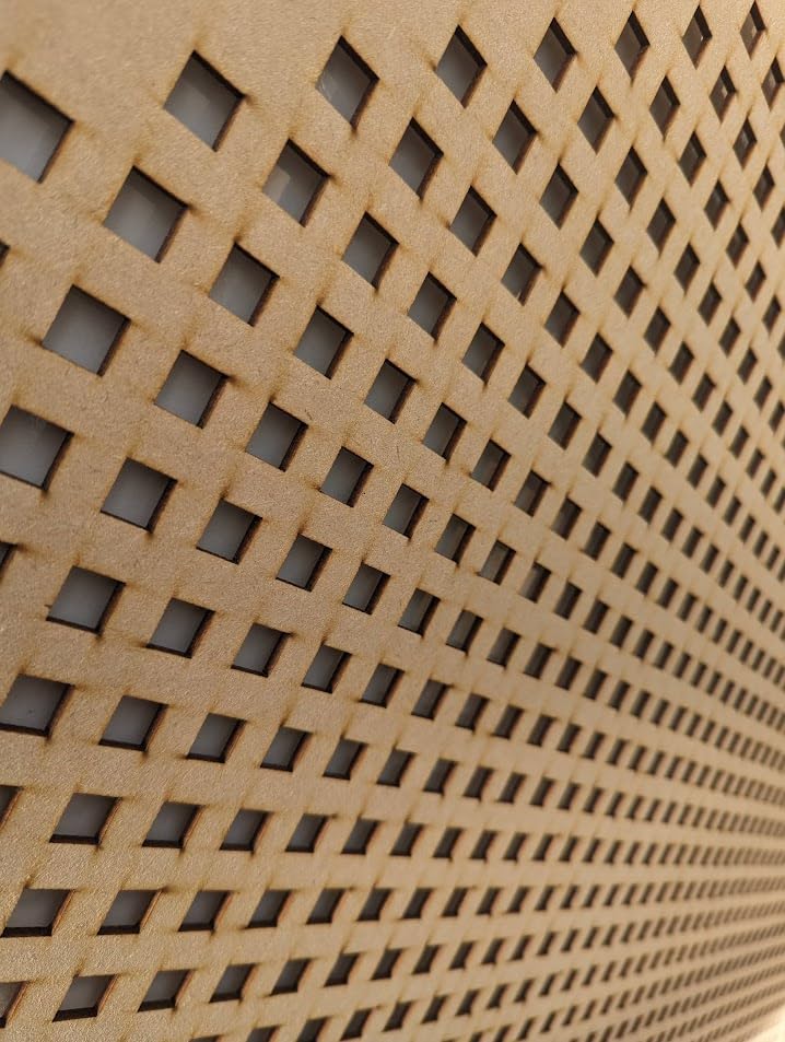 "Diamond " Radiator Cabinet Wall Decorative Screening-Grille- Perforated 3mm Thick MDF Nevada Panel (Size 1200mm x 620mm) D7 Pattern. Made in the UK.