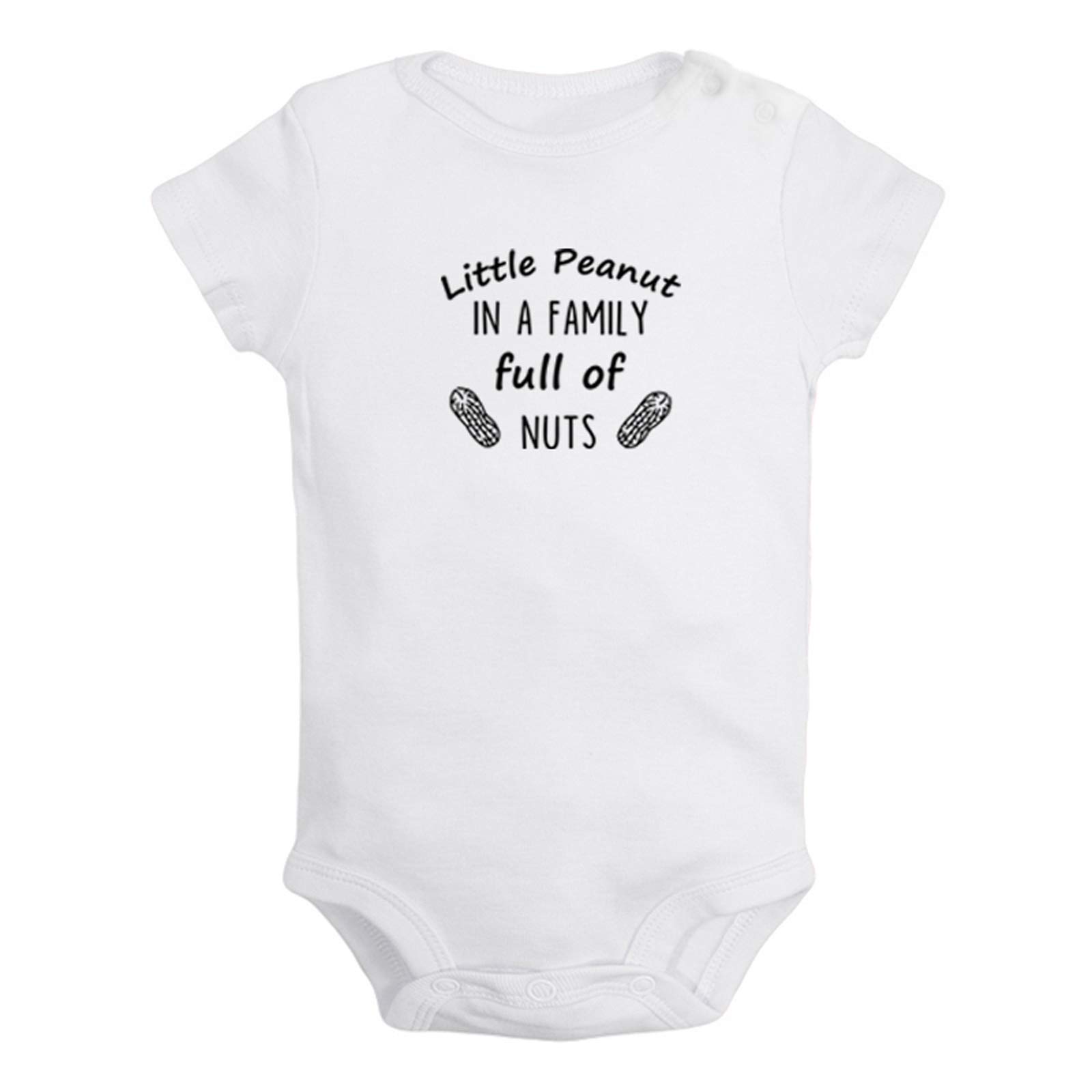 iDzn Little Peanut In A Family Full of Nuts Funny Rompers, Newborn Baby Bodysuits, Infant Jumpsuits, Baby Unisex Novelty Outfits