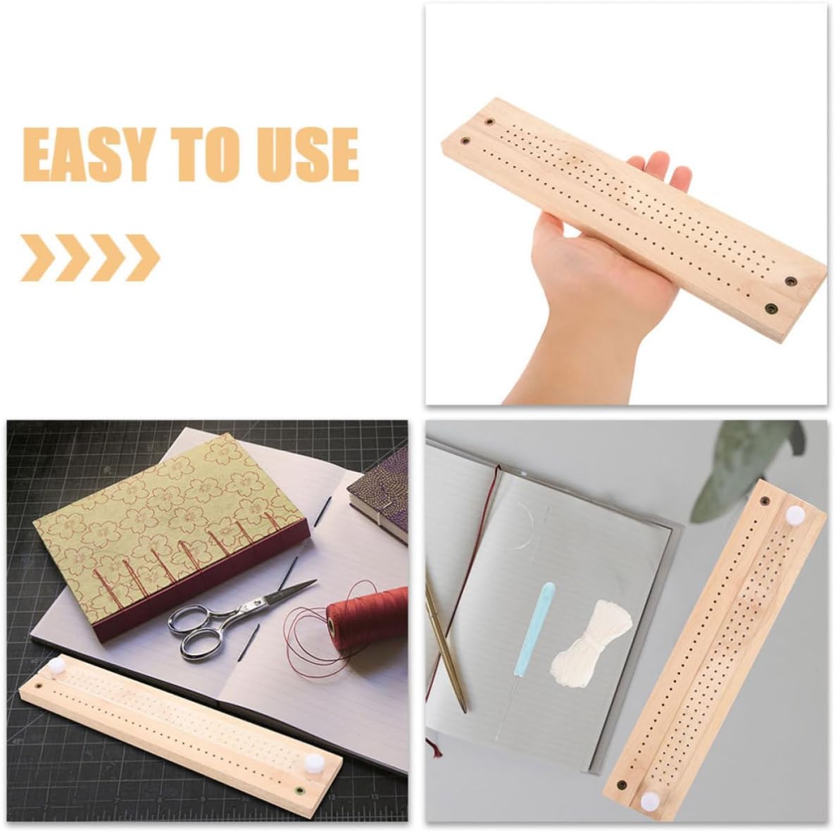 Hand Bookbinding Repair Kit for Scrapbooking and DIY Crafts, Iron Wood