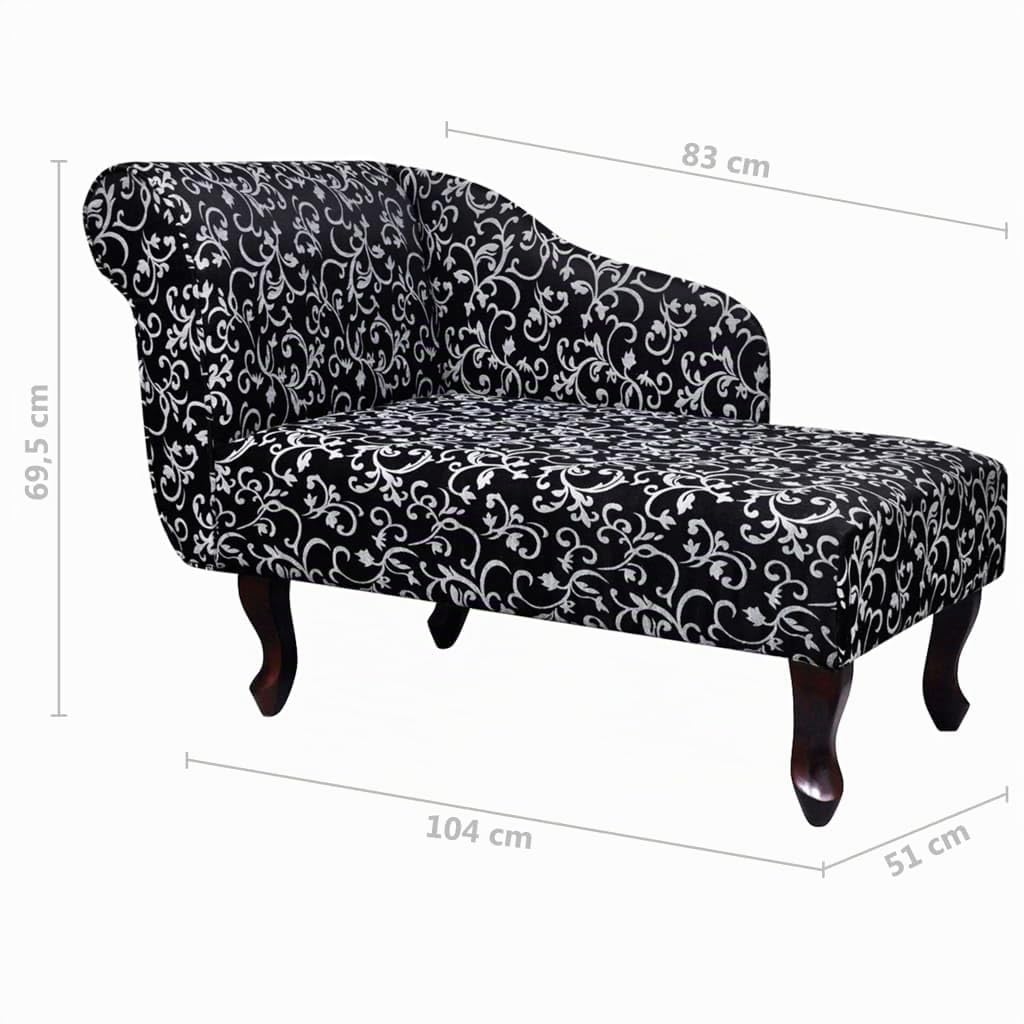 vidaXL Chaiselongue Schwarz und Weiß Stoff
