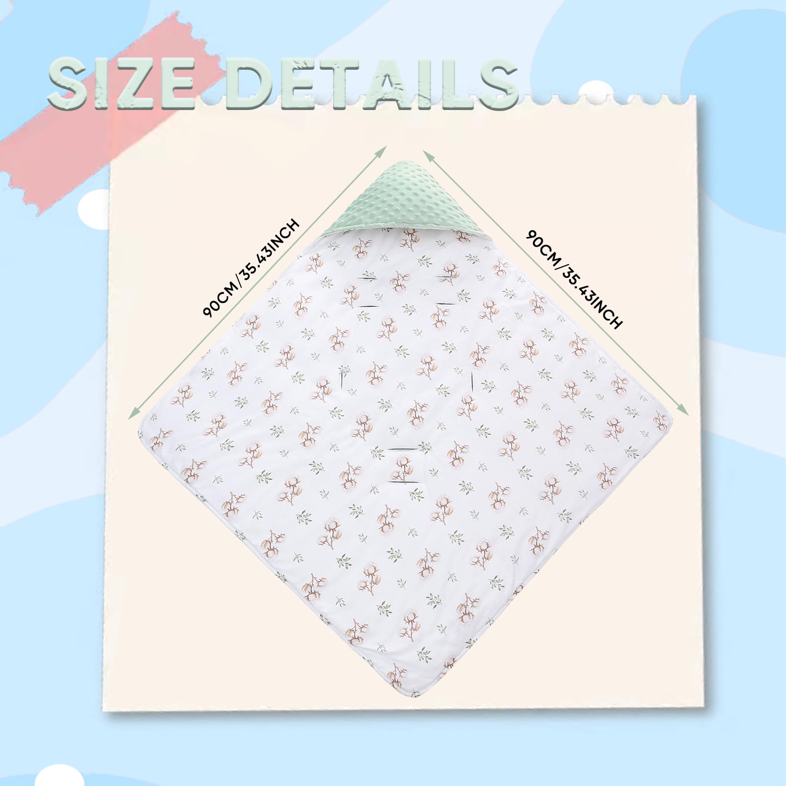 LAT Coperta per Passeggino 90 cm x 90 cm - Coperta Bebè per Seggiolino Copertina Sacco Ovetto Copertina Neonato Invernale Cotone Universale per Cinture a 3 o 5 Punti