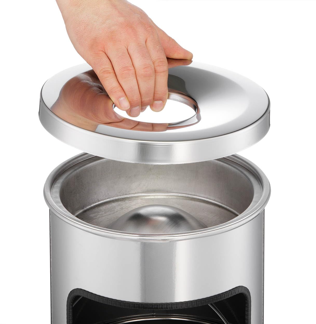 Durable Papierkorb Safe mit Ascher und Flammenlöschkopf, rund, anthrazit, 333258, 17 Liter