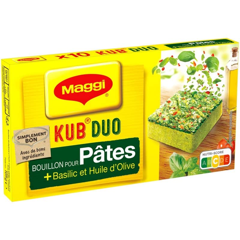 NESTLE MAGGI - Bouillon Kub Duo Pâtes Basilic 105G - Lot De 4 - Livraison Gratuite et Rapide