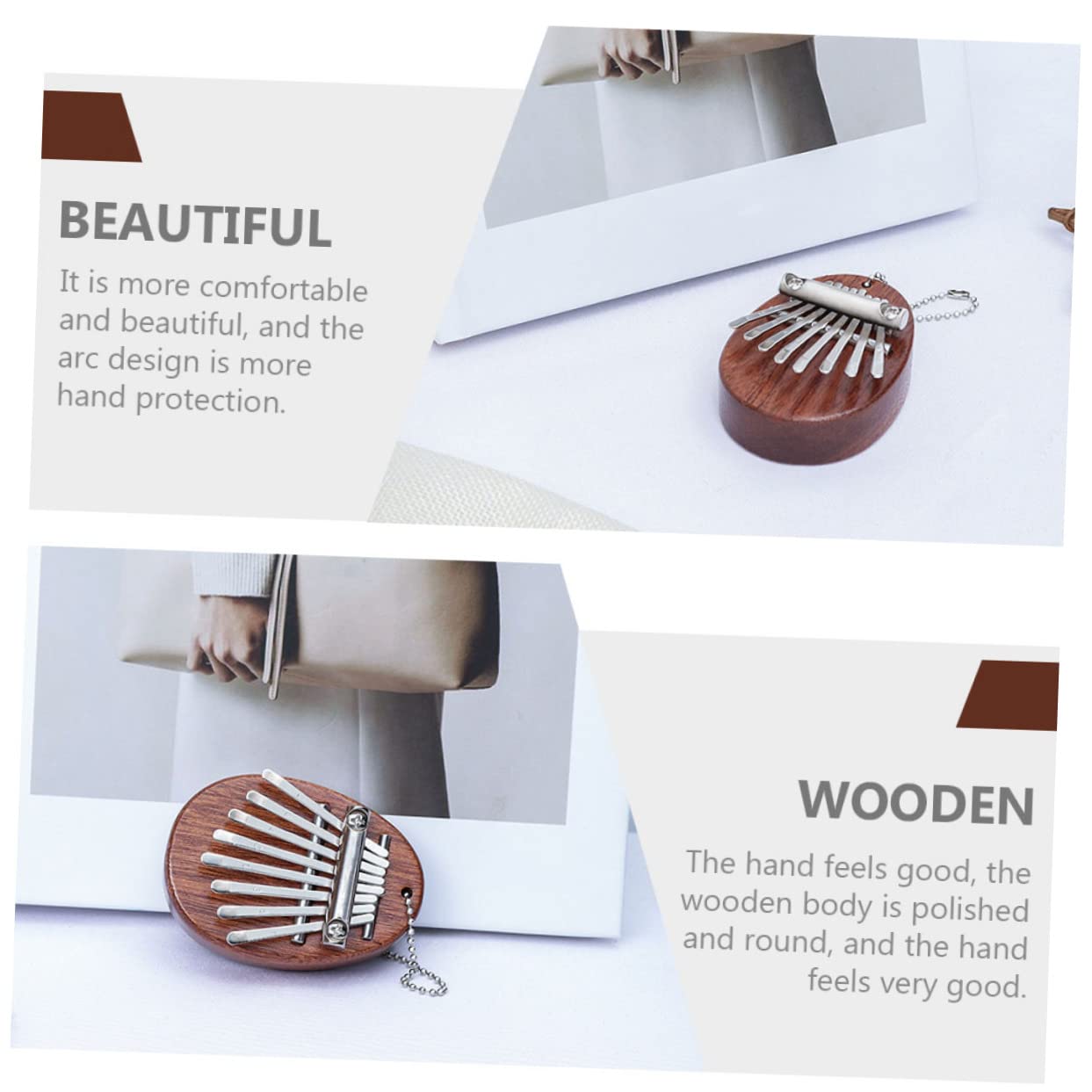 ERINGOGO Tone Miniature Thumb Piano Portable Instrument with Natural for Home Music Present for Adults and Beginners