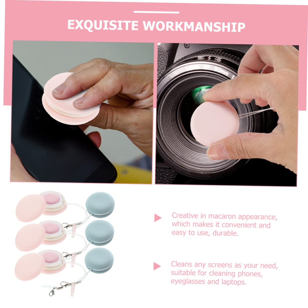 Healvian 30 Piezas toallita limpiadora de macarrones screen cleaner limpiador pantalla limpiador de tabletas para lentes para anteojos portátil pantallas ordenador gafas paño