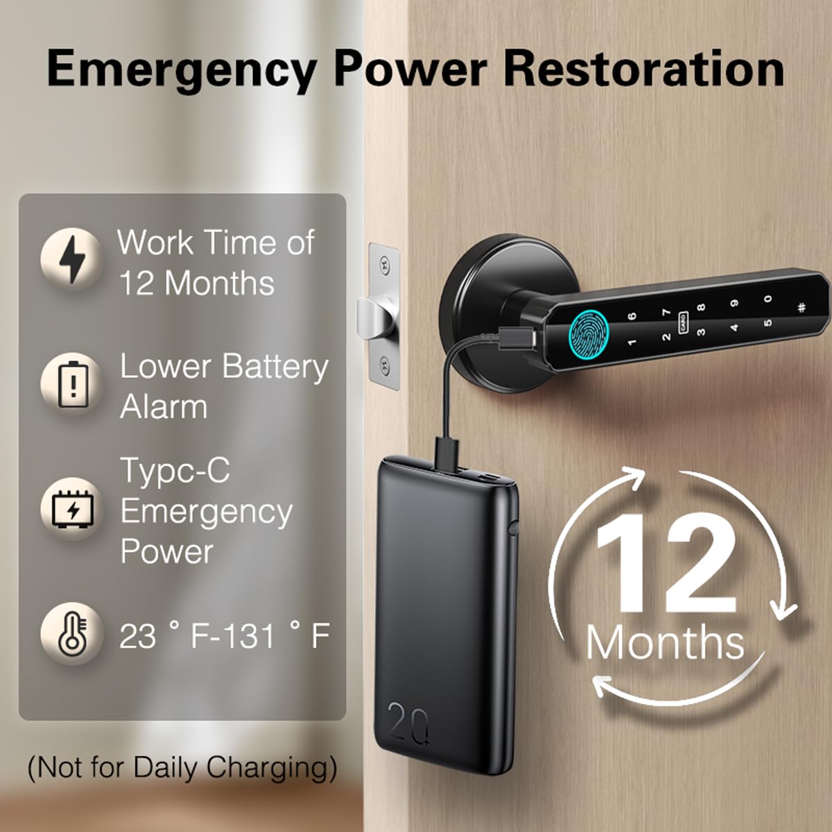 Smart Fingerprint Door Lock - Keyless Entry -7