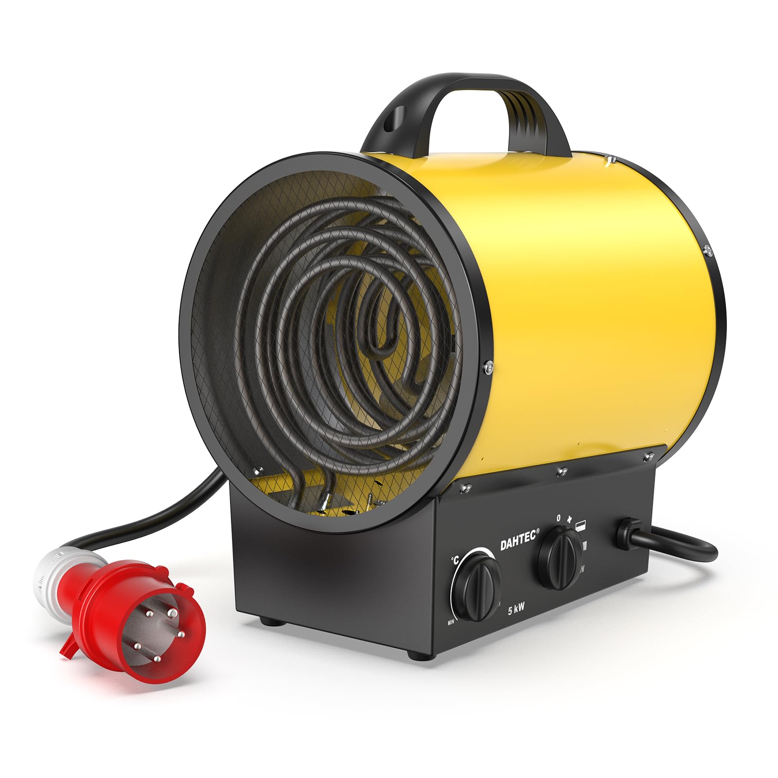 Calefactor 5000W - Calentador Electrico Portatil - Con Asa, Termostato y Protección Contra Sobrecalentamiento - Apto para Garajes, Tallers