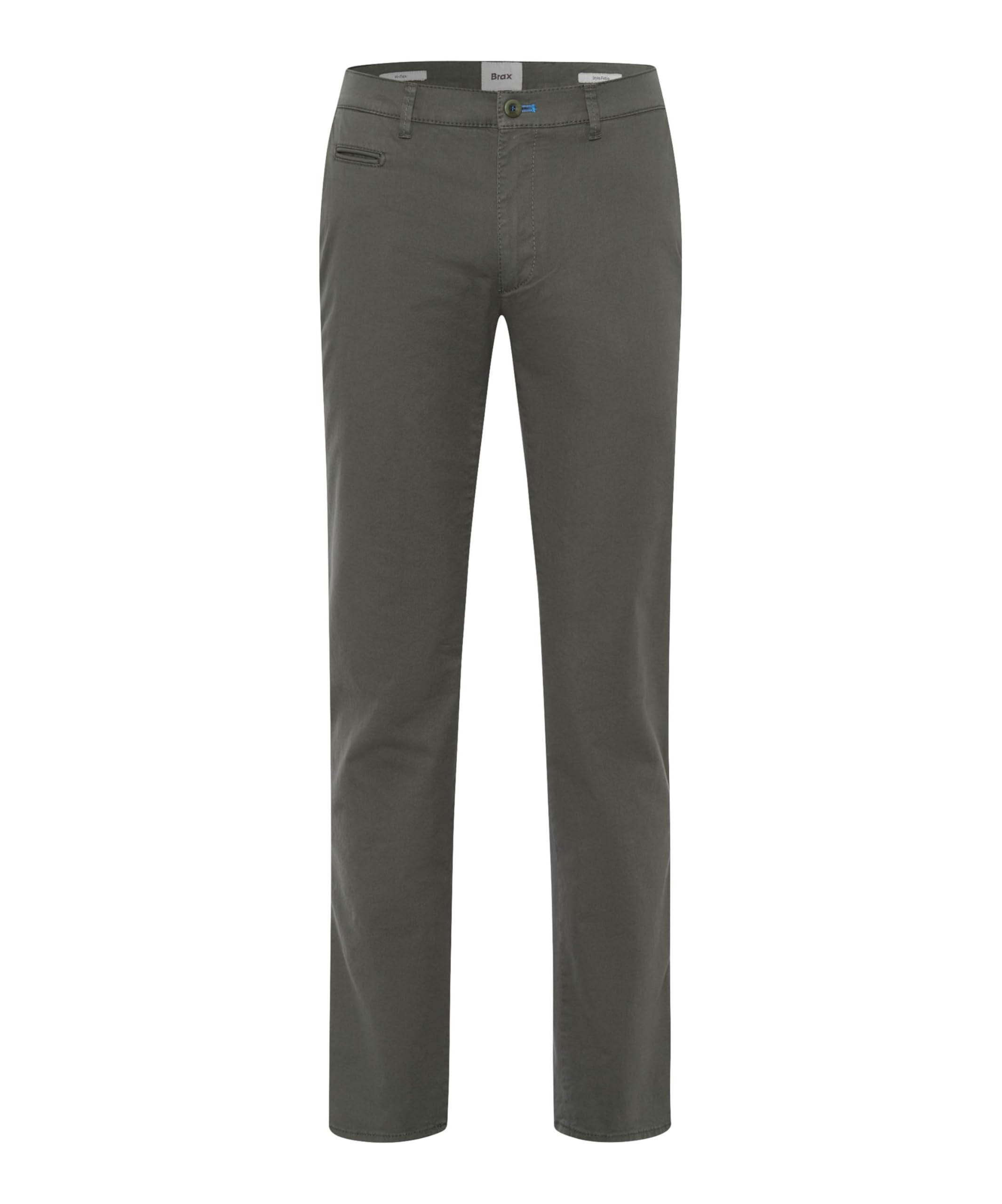 BRAX Men's Style Fabio in Hi-Flex Structure Chino Trousers, Olive, 33 W/30 L