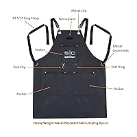Vista 1 de StyleCraft Delantal de peluquería profesional resistente al agua con correa trasera cruzada y bolsillos