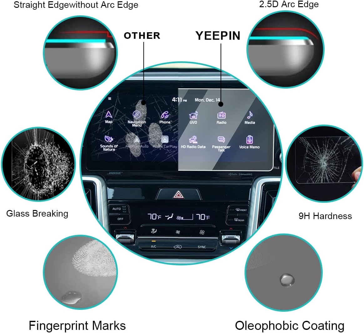yee pin kia sorento 2022 2023 screen protector screen protector for 2022 2023 kia sorento mq4 2021 10 25in navigation display compatible with 2022 20