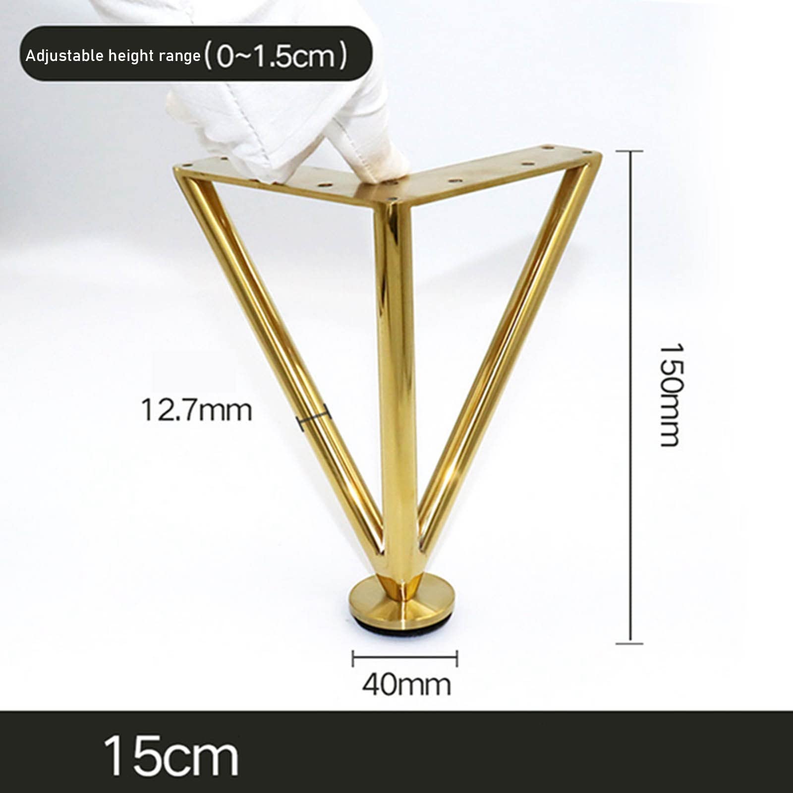 Patas para Muebles Metal Mesa Pies Patas de Metal Dorado Acero Inoxidable Reemplazable para Sofás Gabinete Sofá Silla Mesa de Centro 4 Piezas(Size:15cm(5.9in))