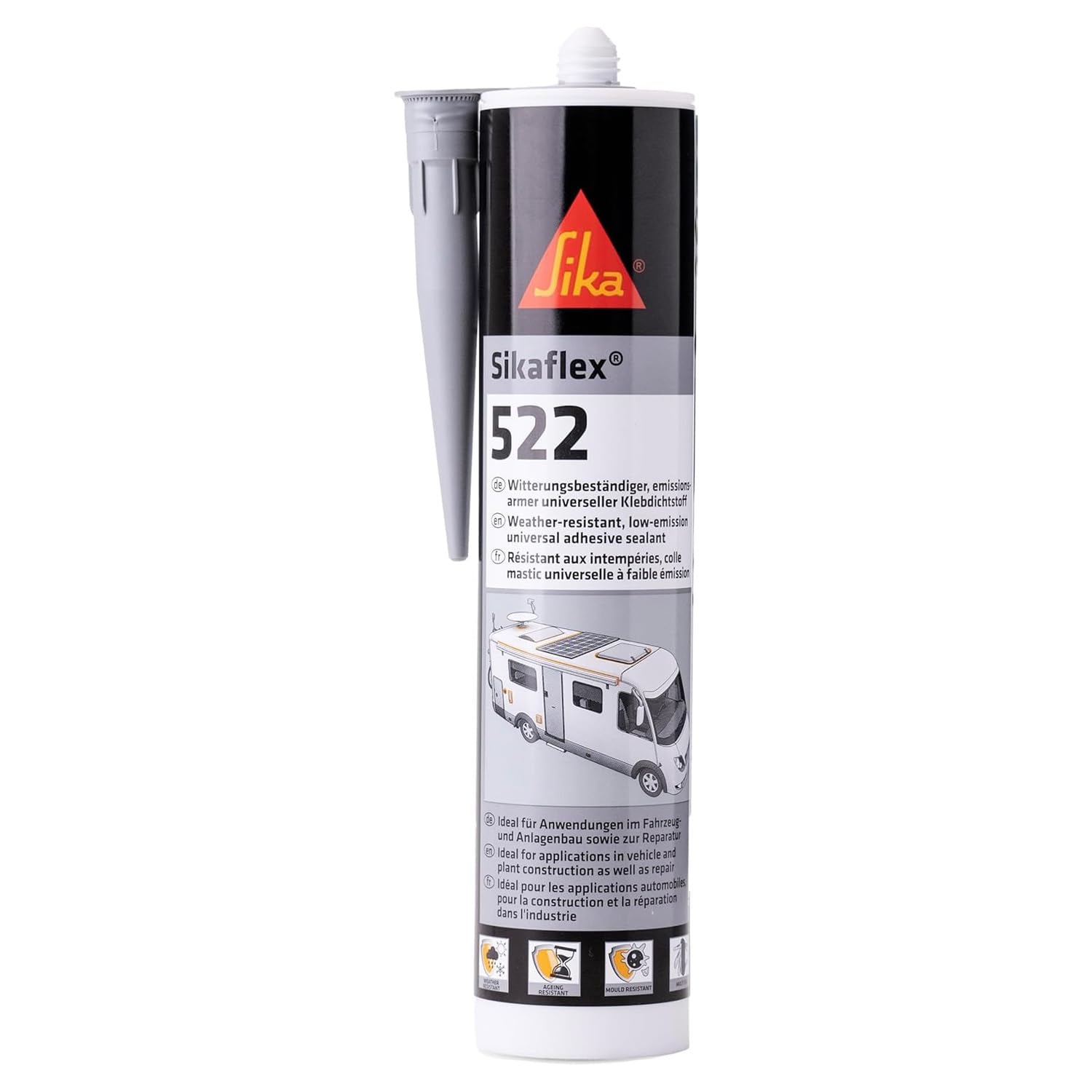 Sika – Dichtstoff – Sikaflex-522 grau – ideal für Fugen – innen und außen – UV-stabil und witterungsbeständig – gute Haftung -300 ml