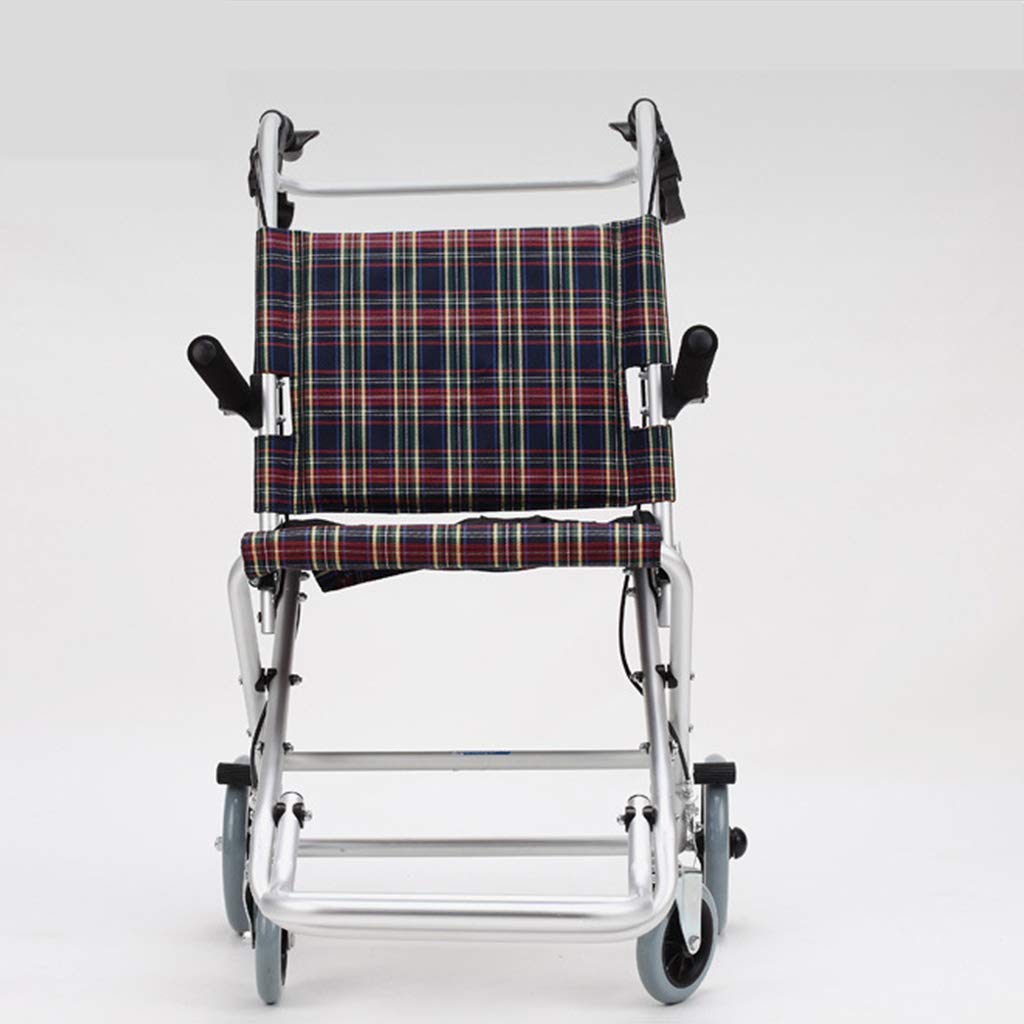 Sillas de Ruedas Plegables, autopropulsadas, Ligeras y Plegables Silla de Ruedas de Viaje de tránsito en una Bolsa con Frenos de Mano Andadores para Personas Mayores