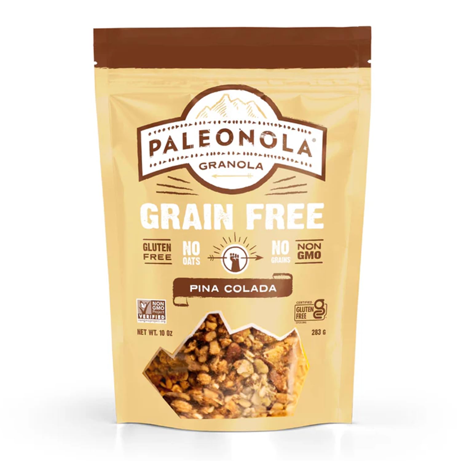 Pina Colada Grain Free Granola, 10 Oz Resealable Bag (Pack of 1) - Grainless Paleo Granola Blended with Dried Coconut, Nuts, Seeds & Pineapples - Low Carb Gluten & Dairy Free, Non-GMO Snack