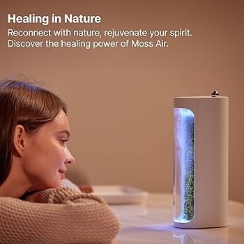 Moss Air 天然加湿器 コケの力で森林浴気分が味わえる！ブラック 究極のサステナブル！コケの力で森林浴気分が味わえる