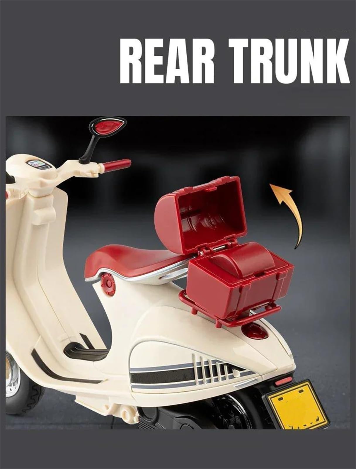 Modello di Giocattolo Modellino di Moto Pressofuso in Lega Scala 1/12, Collezione Hobby, Giocattolo Sonoro E Luminoso, Regalo per Fuoristrada per Vespa 946(Beige)