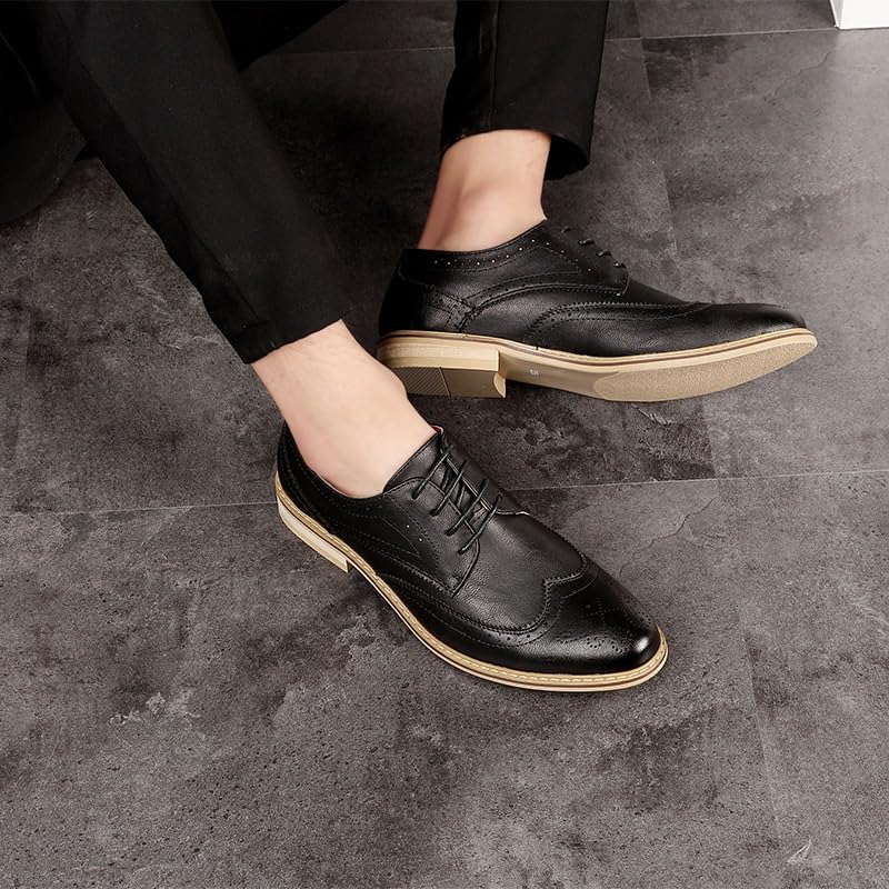 Retro Plain Toe Business Casual Formal Shoes Classic Lace-up Formal Tuxedo Shoes Mens Dress Shoes Oxfords Dress Shoes for Men3