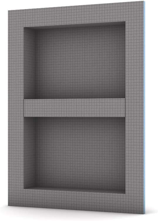 Wedi Prefabricated Durable Polystyrene Building Panel Waterproof Shower Niche, with Adjustable Removable Shower Shelf, for Tiled Shower Surrounds, 16" x 22", US3000007