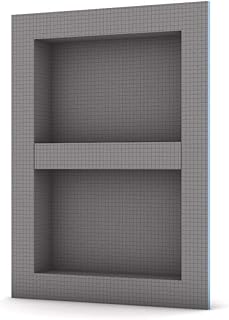 Wedi Prefabricated Durable Polystyrene Building Panel Waterproof Shower Niche, with Adjustable Removable Shower Shelf, for Tiled Shower Surrounds, 16" x 22", US3000007