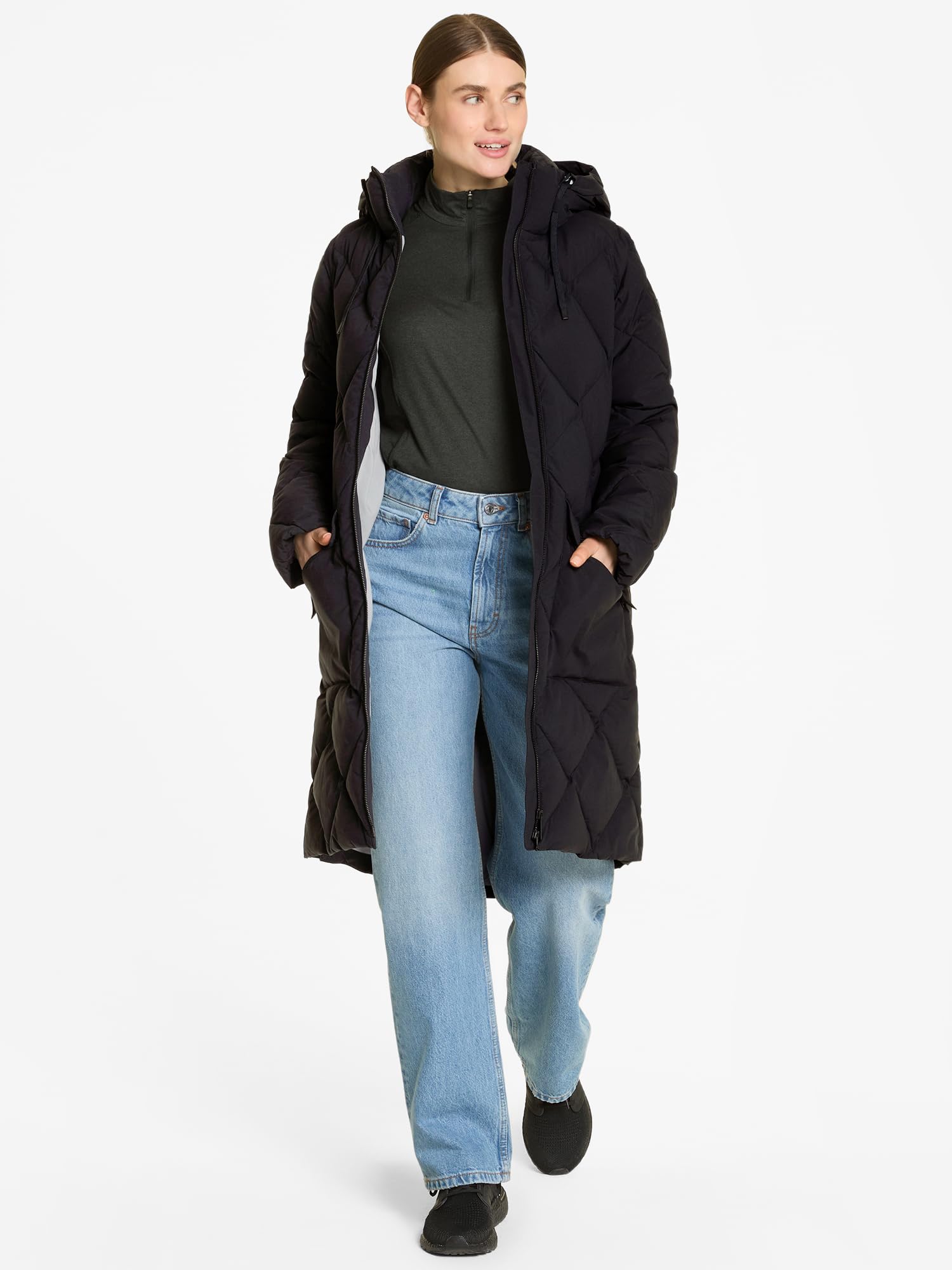 Ziener Damen Talasi Winter-Mantel | warm, atmungsaktiv, wasserdicht, knielang