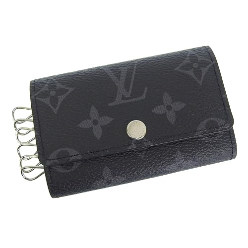 Louis Vuitton чехол для ключей 6 колец, мужской/женский, Monogram Eclipse, черный многослойный, Multicles 6, M82603