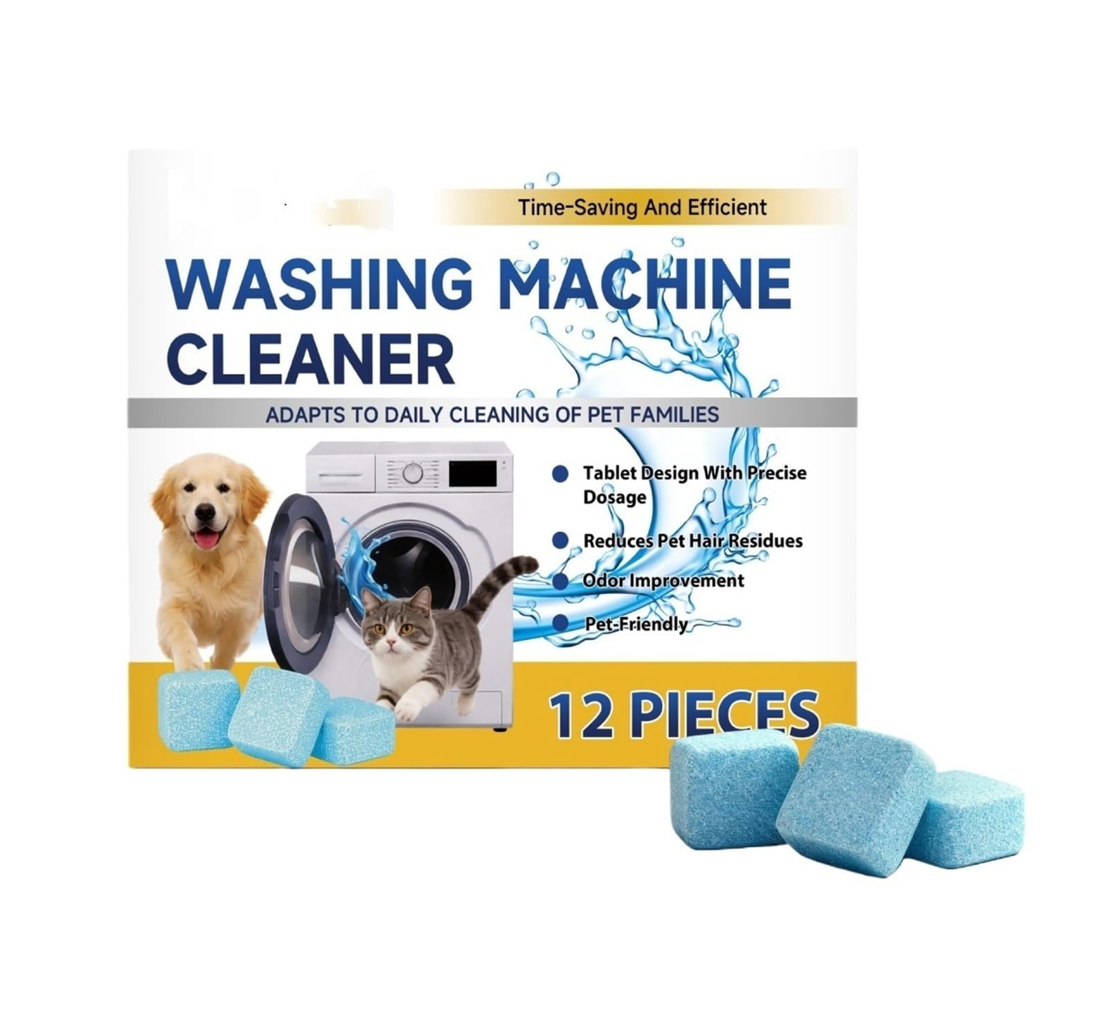 12 Waschmaschinen-Reinigungstabletten, Kalk Und Gerüche Entfernen, Auffrischen Und Pflegen(3pcs)