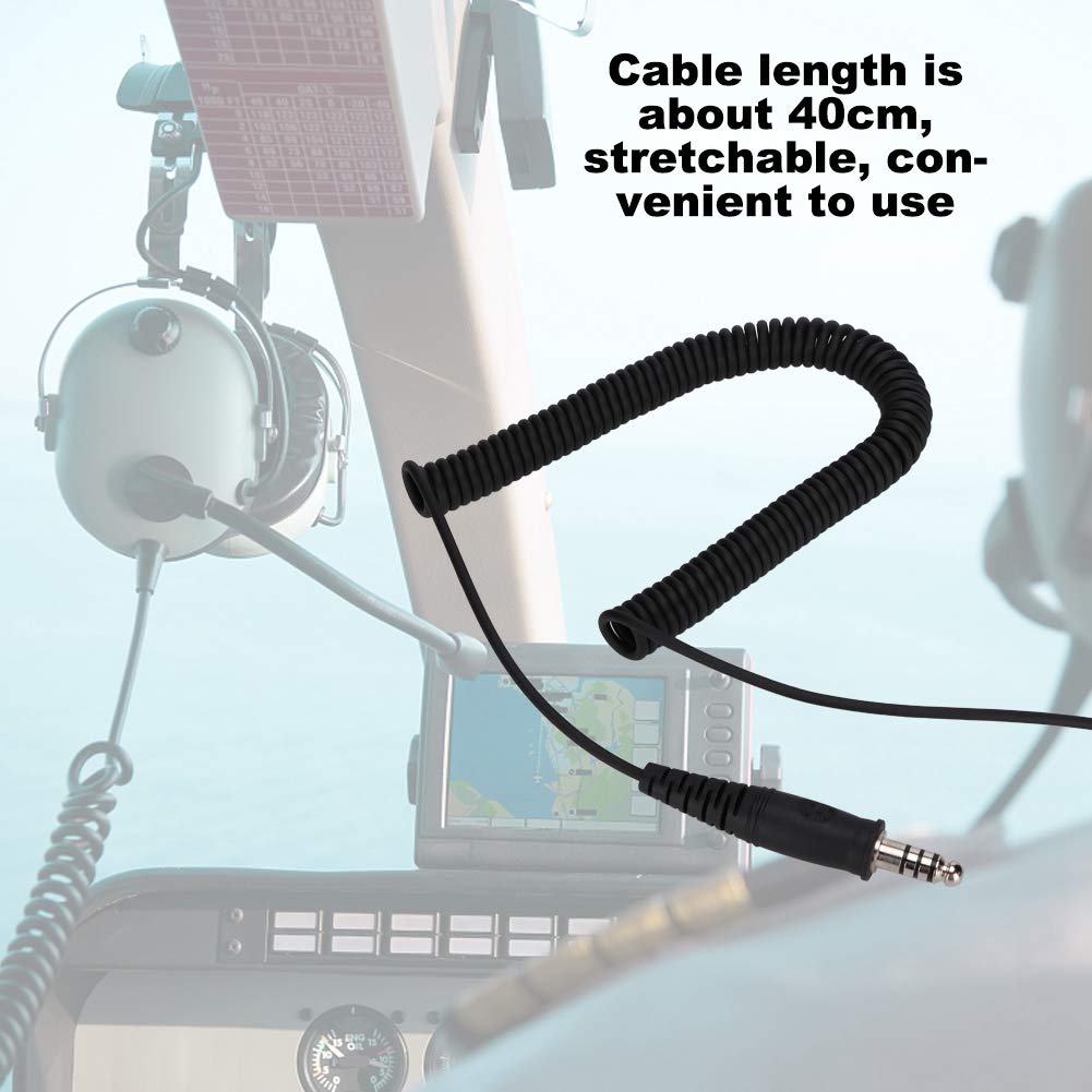 Cable de Repuesto DIY, Cable para Auriculares de Helicóptero Nexus U174 Adaptador de Resorte U 174 U Conector Militar