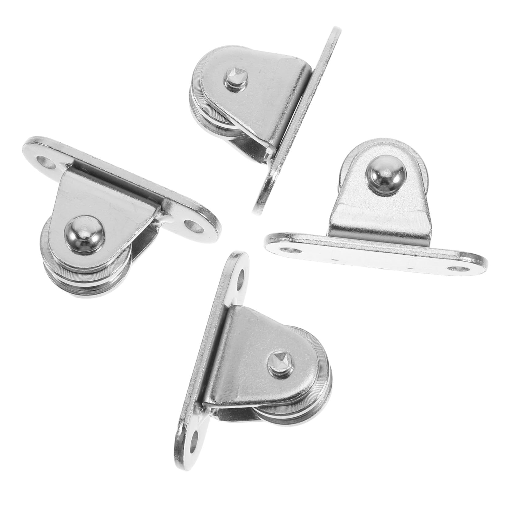 4 ruedas de polea de cuerda, poleas de tracción de rodamiento fijo para tendederos, cables y cuerda de paracaídas, bloque de montaje en techo para una fácil instalación y una transmisión directa suave