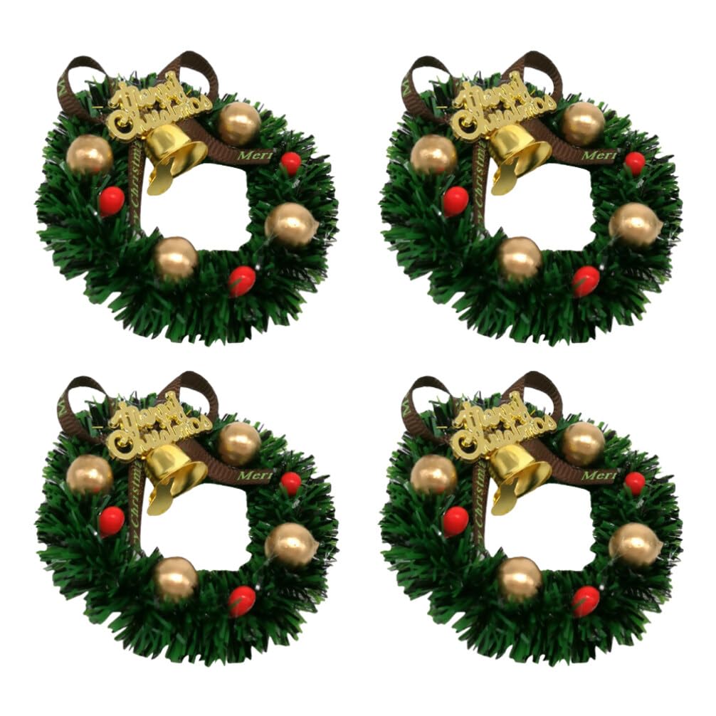 BCOATH 4pcs Xmas Wreath Hanging Ornaments for Home Unique Garlands to Holiday Spirit for Christmas Photography and Gifting