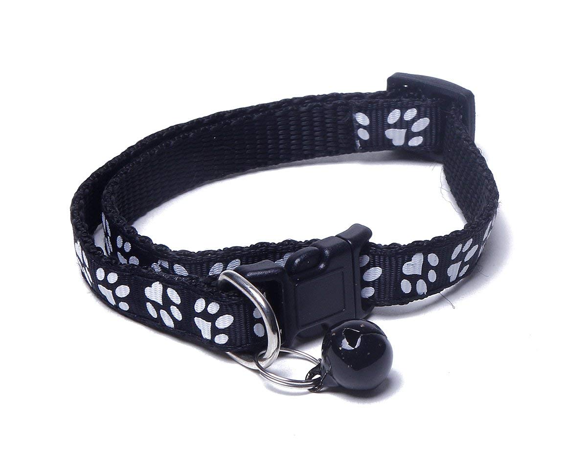 Woofy Printed Dog Collar for Puppies, Small Dogs, Cat, Kitten Collar with Bell (Adjustable Neck Size : 10-15inch) (Black) (B0BHP8CHP5) Amazon Price History, Amazon Price Tracker