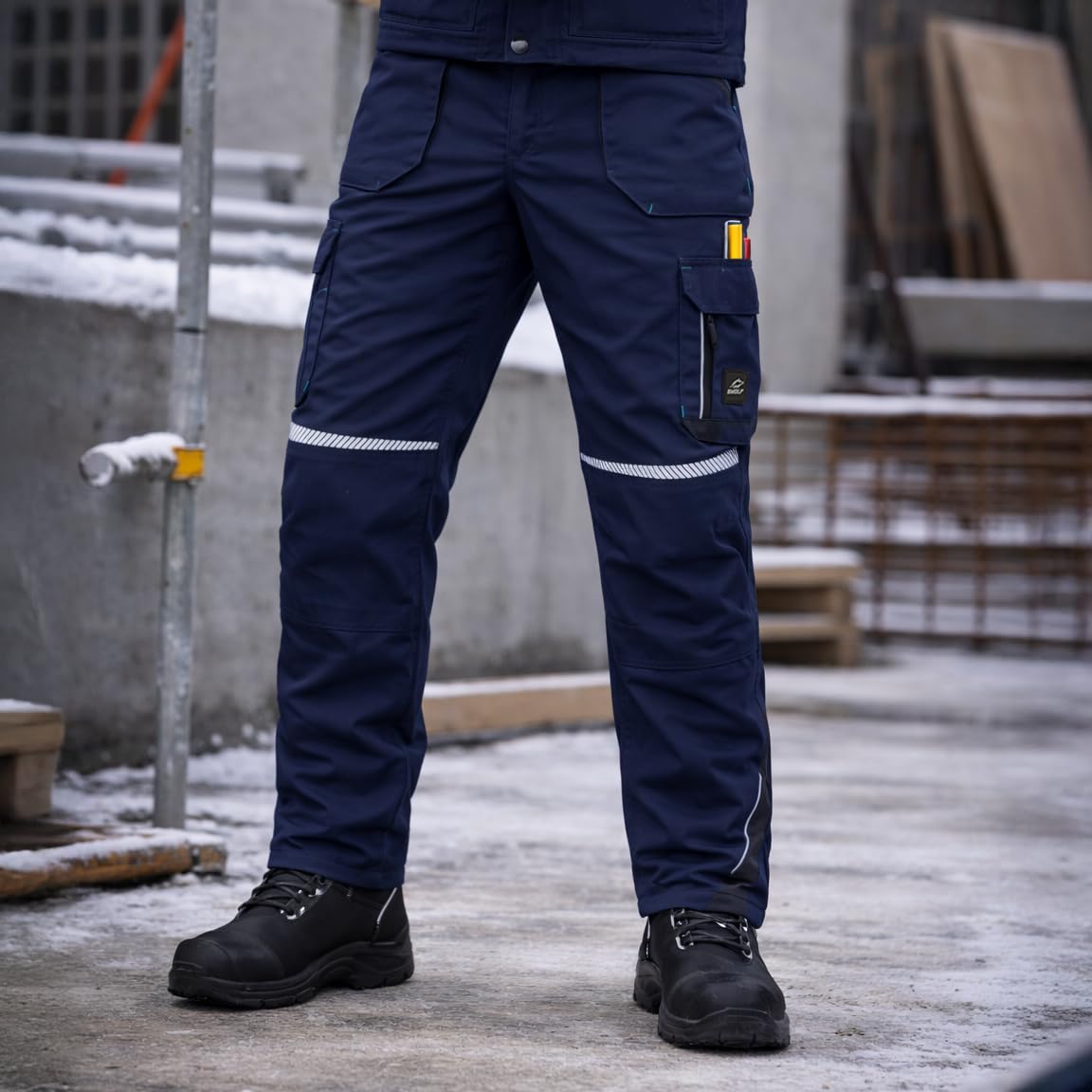 BWOLF Drift Ice - Pantalones de trabajo para hombre, impermeables, resistentes al frío y al viento, con elementos reflectantes