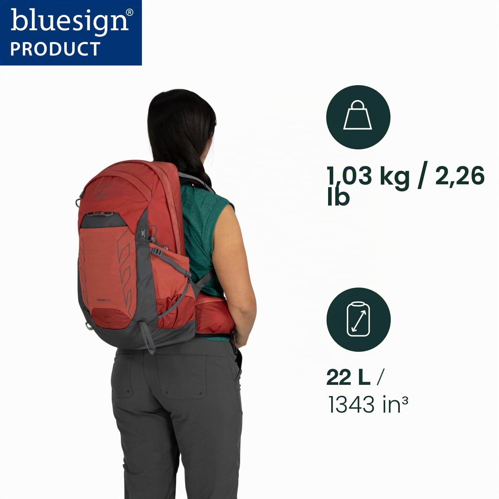 Osprey Templest 22L - Zaino da trekking leggero da donna, con cinghia lombare
