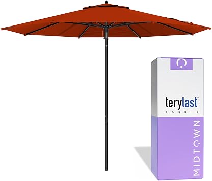 Midtown Umbrellas Push and Pop - 10 Ft Patio Umbrella, Apple Canopy