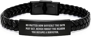 Surveyor Inspirational Gifts from Men to Surveyor Friends for Christmas Unique Unique Surveyor Interlaced Leather Bracelet