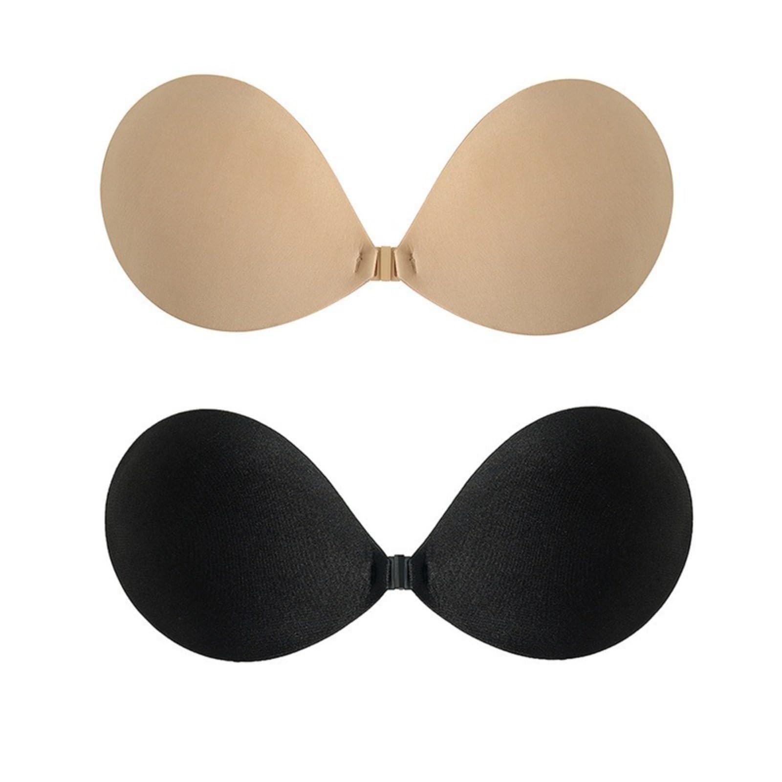 2 Paia di Reggiseni Invisibili Senza Spalline Senza Schienale, Reggiseno Adesivo Push-up for Donne con copricapezzoli/927(Medium)