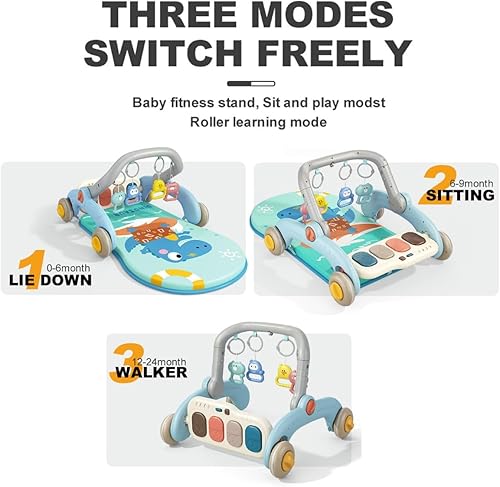 Miniatura 2 de Alfombrilla de juego para gimnasio para bebés, centro de actividades 2 en 1, tapete de juego para bebés y niños pequeños