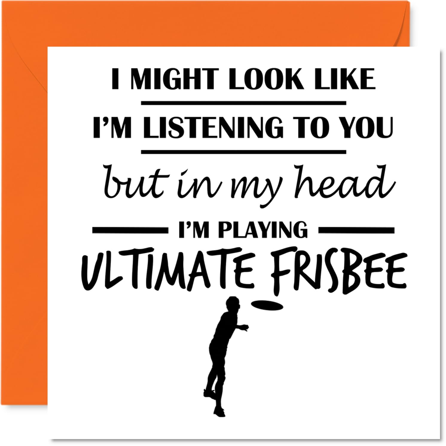 Ultimate Frisbee Birthday Card for Men Women - In my Head - Happy Birthday Card for Nanny Colleague Grandma Cousin, 145mm Bday Greeting Cards
