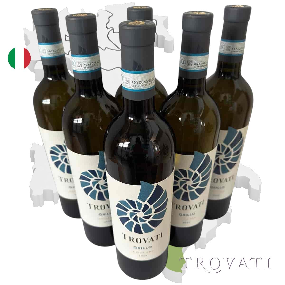 Grillo Conchiglia DOC 2025 – 6er-Set Weißwein aus Sizilien | Cantina Trovati | 100% Grillo | trocken & aromatisch | mediterraner Genuss | 6 x 0,75 l