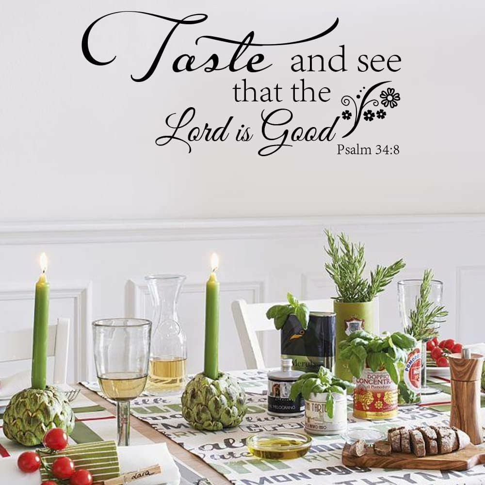 GADGETS WRAP Taste and See That The Lord is Good Psalm 34:8 - Vinyl Wall Decal Stickers Bible Verse Quotes Christian Motto Home Décor